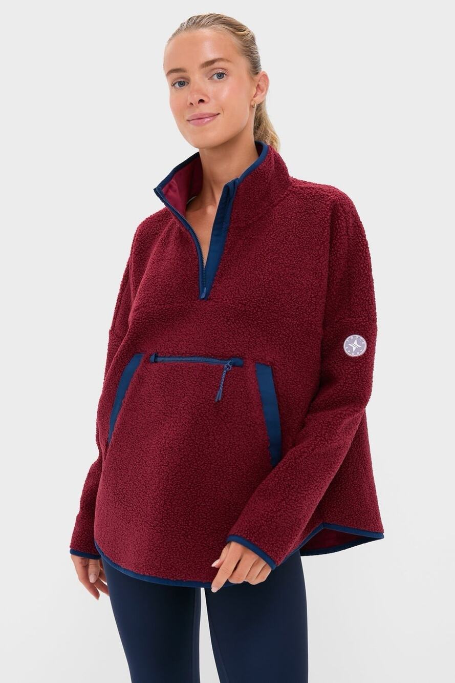 Tuckernuck Sport Cabernet Fleece Cady Quarter Zip Sweater Size Medium / Large